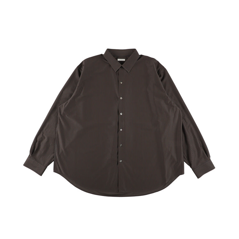 KANEMASA PHIL / 46G Atmosphere Stripe Shirt (Charcoal Brown)