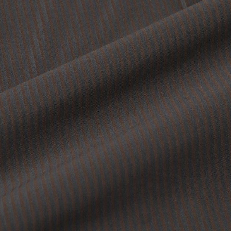 KANEMASA PHIL / 46G Atmosphere Stripe Shirt (Charcoal Brown)