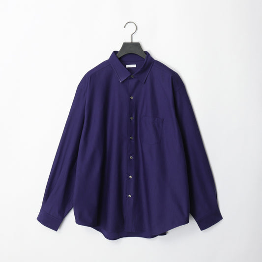 KANEMASA PHIL / 36G Wool Atmosphere Shirt (Purple Navy)