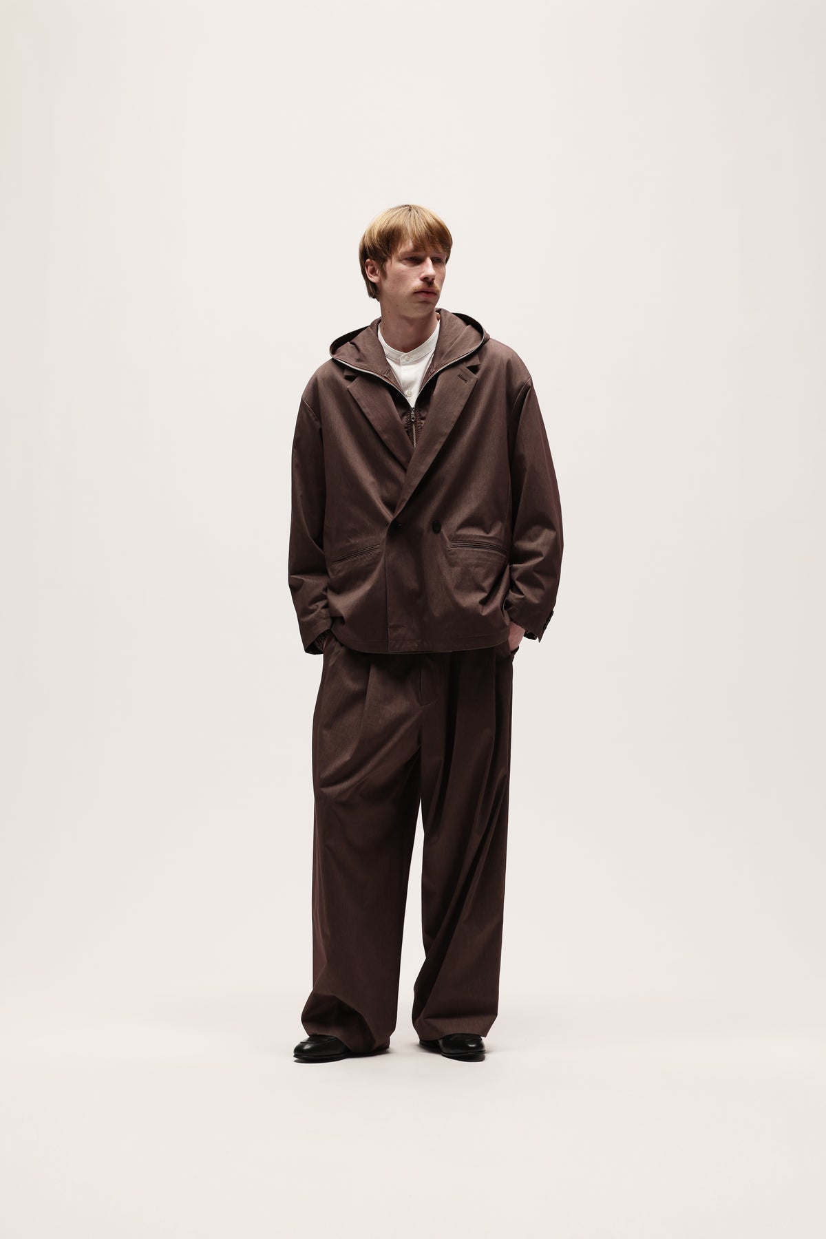 KANEMASA PHIL / 46G Solaro Zip Hoodie (Brown Beige)