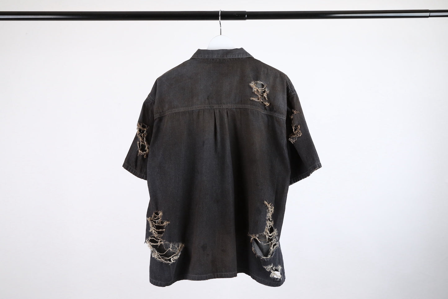 DISCOVERED / Short Sleeve Denim Shirts (Black)