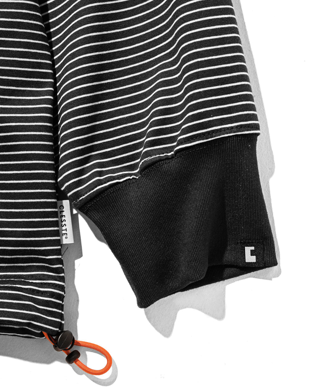CLESSTE / 'C x Concept' Striped L/S T-Shirt With Drawstrings (Black x White)