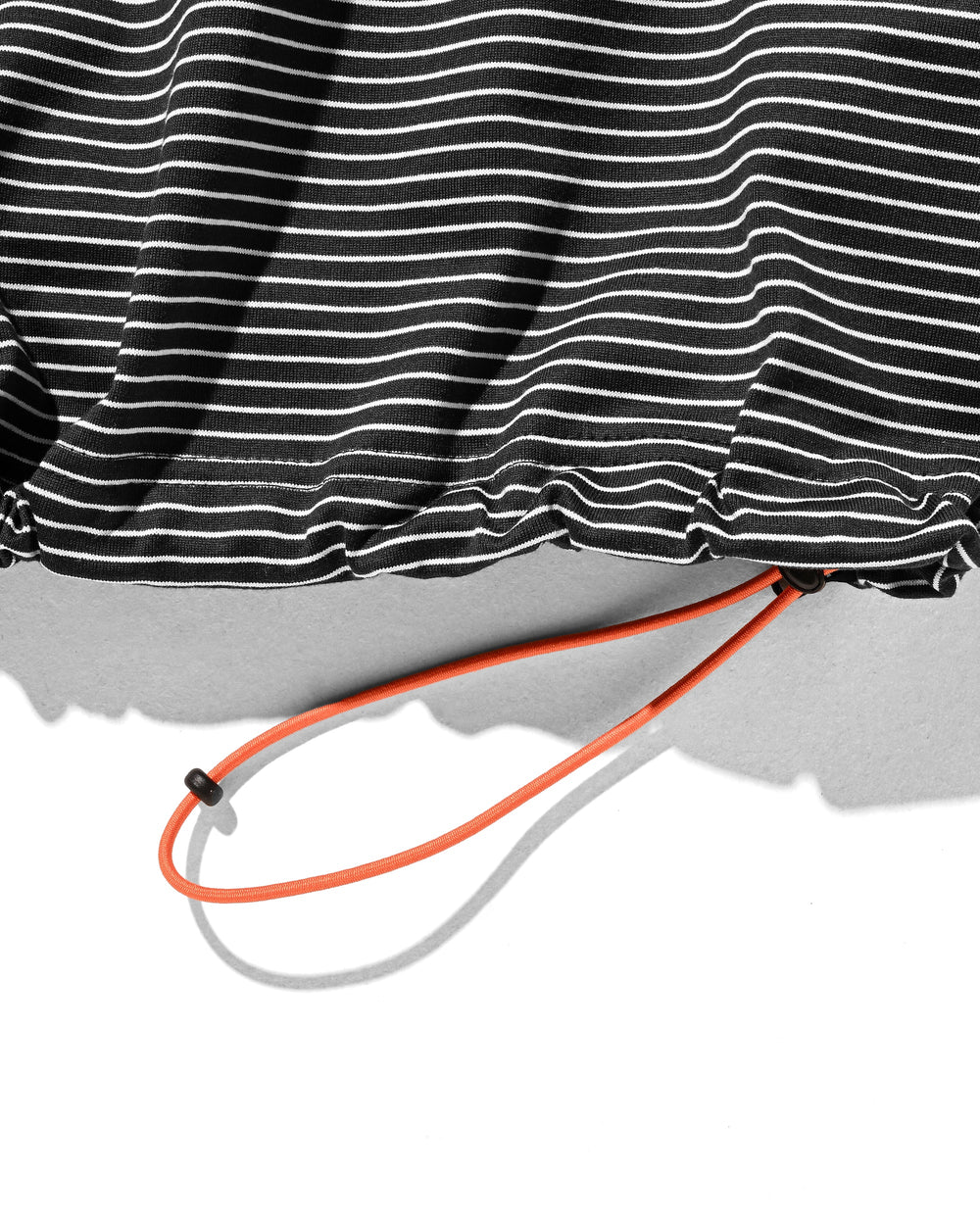 CLESSTE / 'C x Concept' Striped L/S T-Shirt With Drawstrings (Black x White)