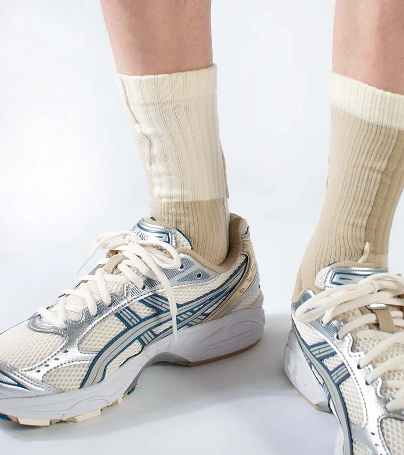 Patch Beige - Patchwork Crew socks