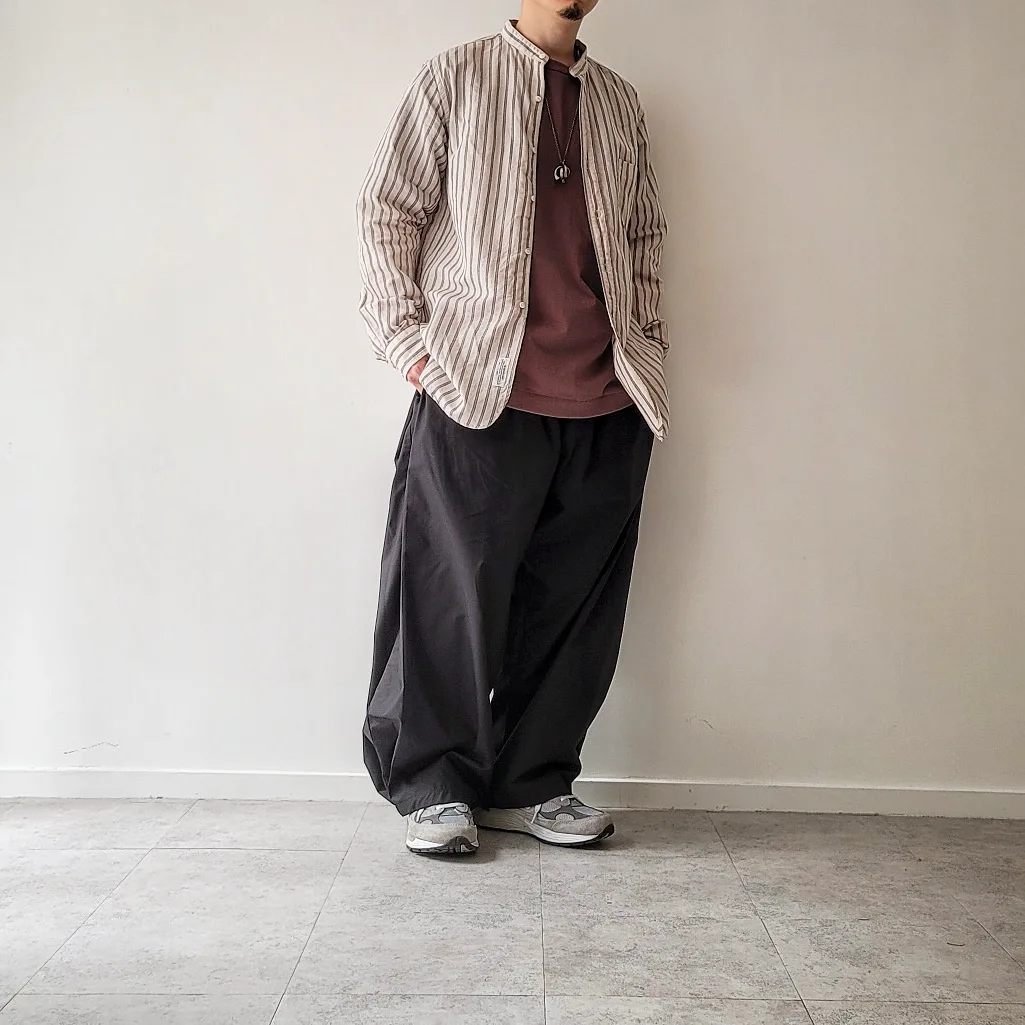 Banded Collar Shirts -Cotton/Linen