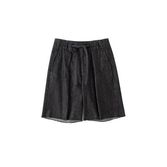 SABY / Stripe Denim Tuck - Baggy Shorts - One Wash