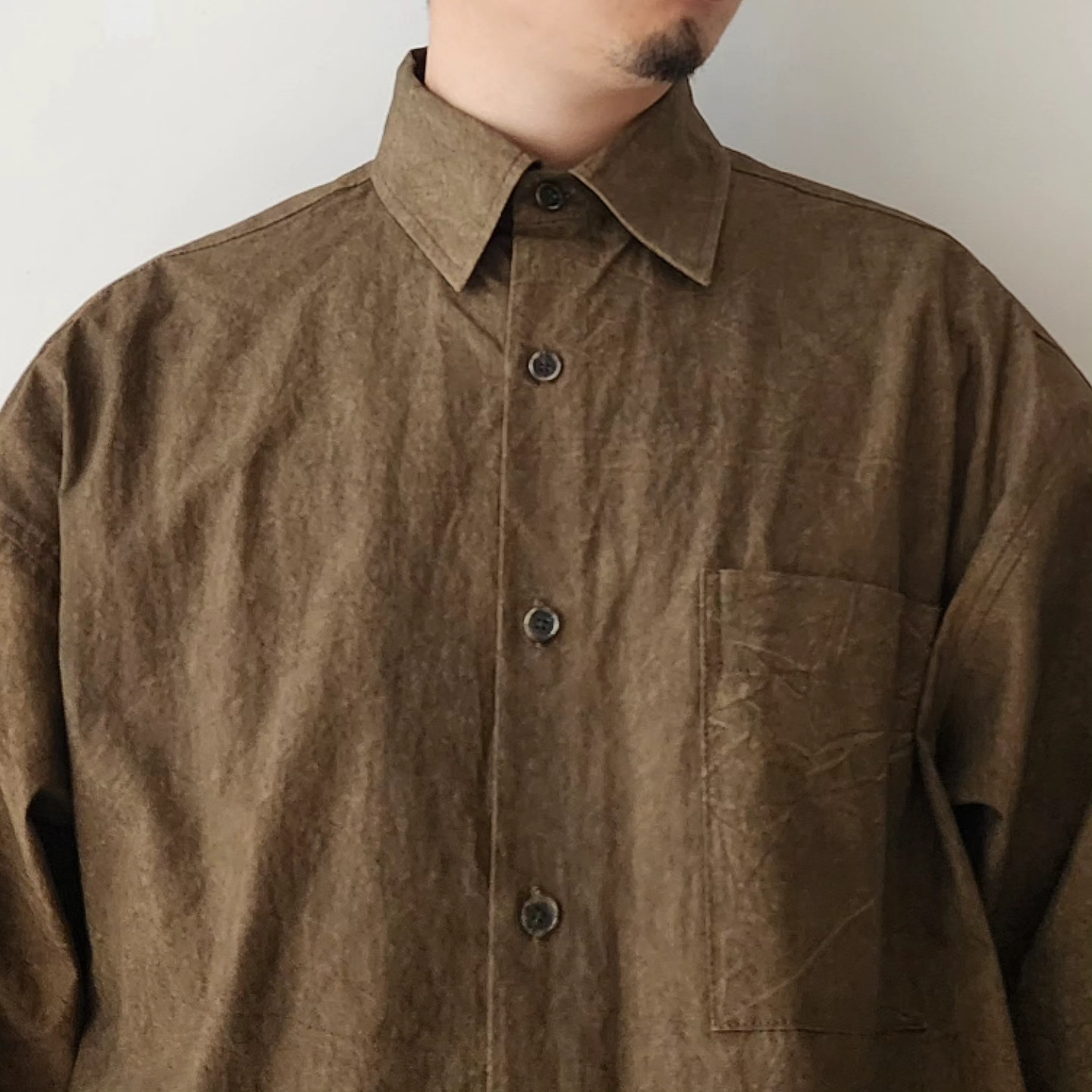 MERELY MADE / Walnut Merely Natural Dyed Lazy Over Shirt
