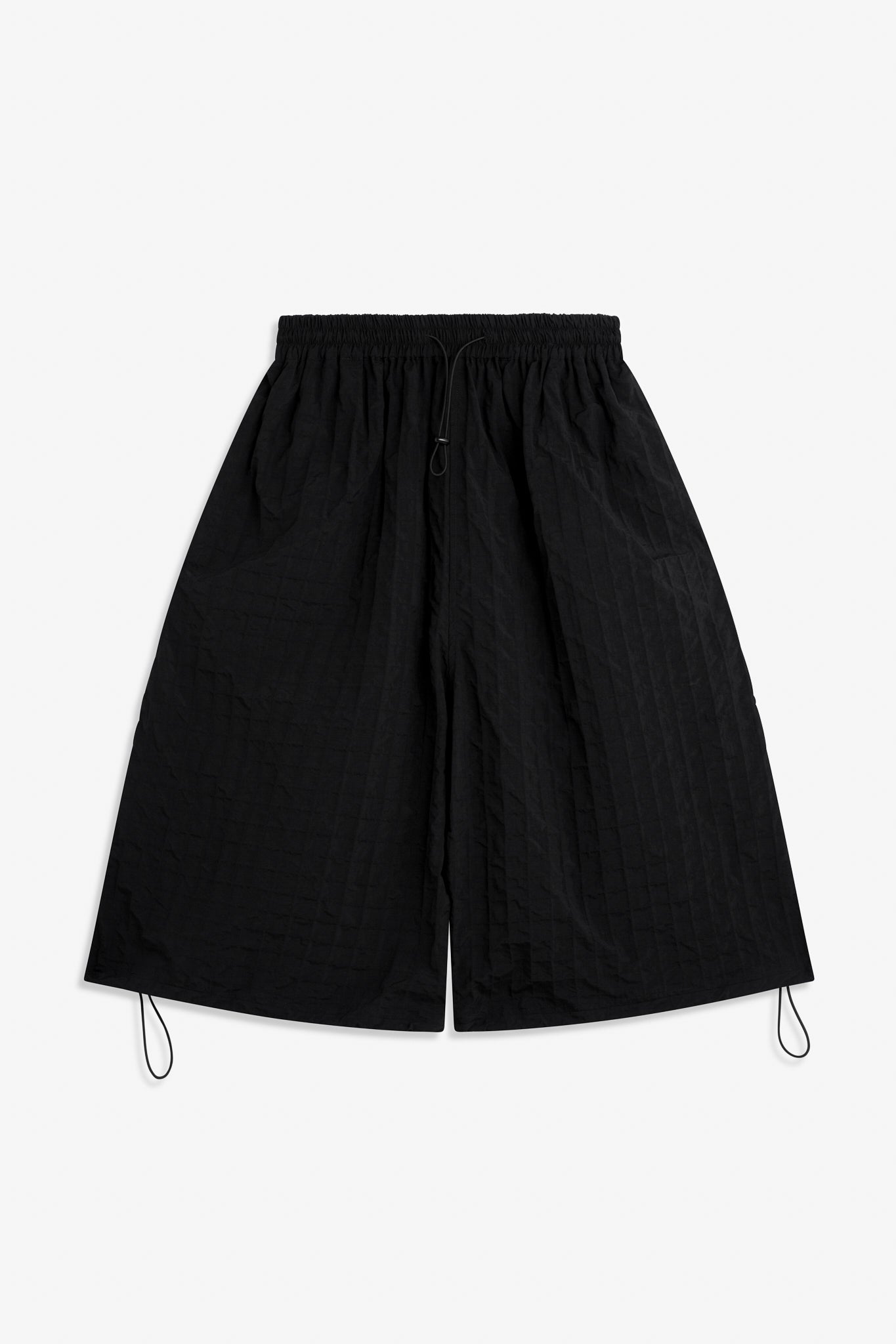 SAGE NATION / Factor Shorts - Black Seersucker Check