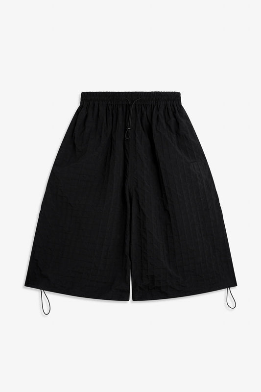 SAGE NATION / Factor Shorts - Black Seersucker Check