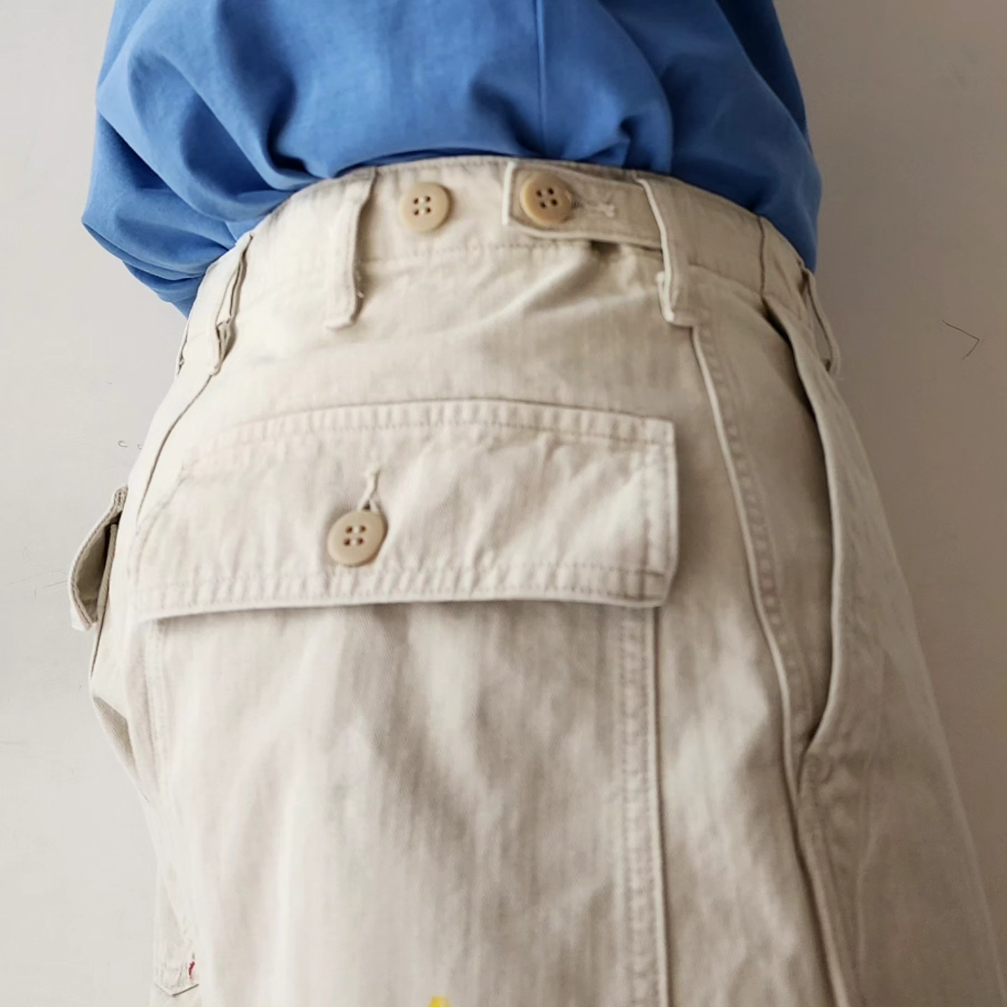 INTERIM / Milk Paint Organic Cotton Hbt Twill Baker Pants