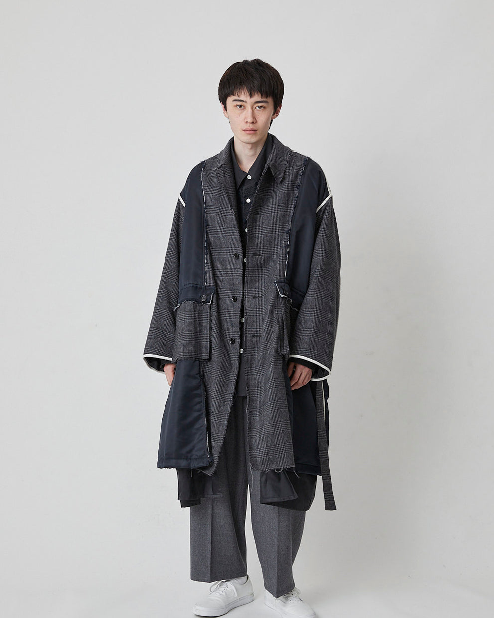 DISCOVERED / Inside Out Check Nylon Coat