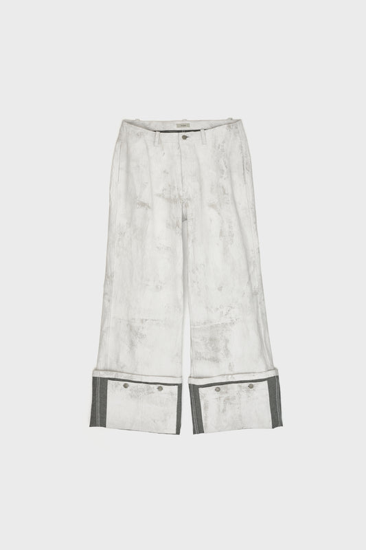 NOMAT / Hem Pocket Pants (White Hand Painting)