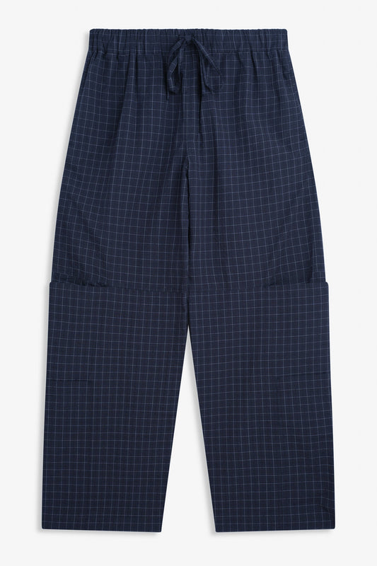 SAGE NATION / Parachute Trouser - Stone Blue Check