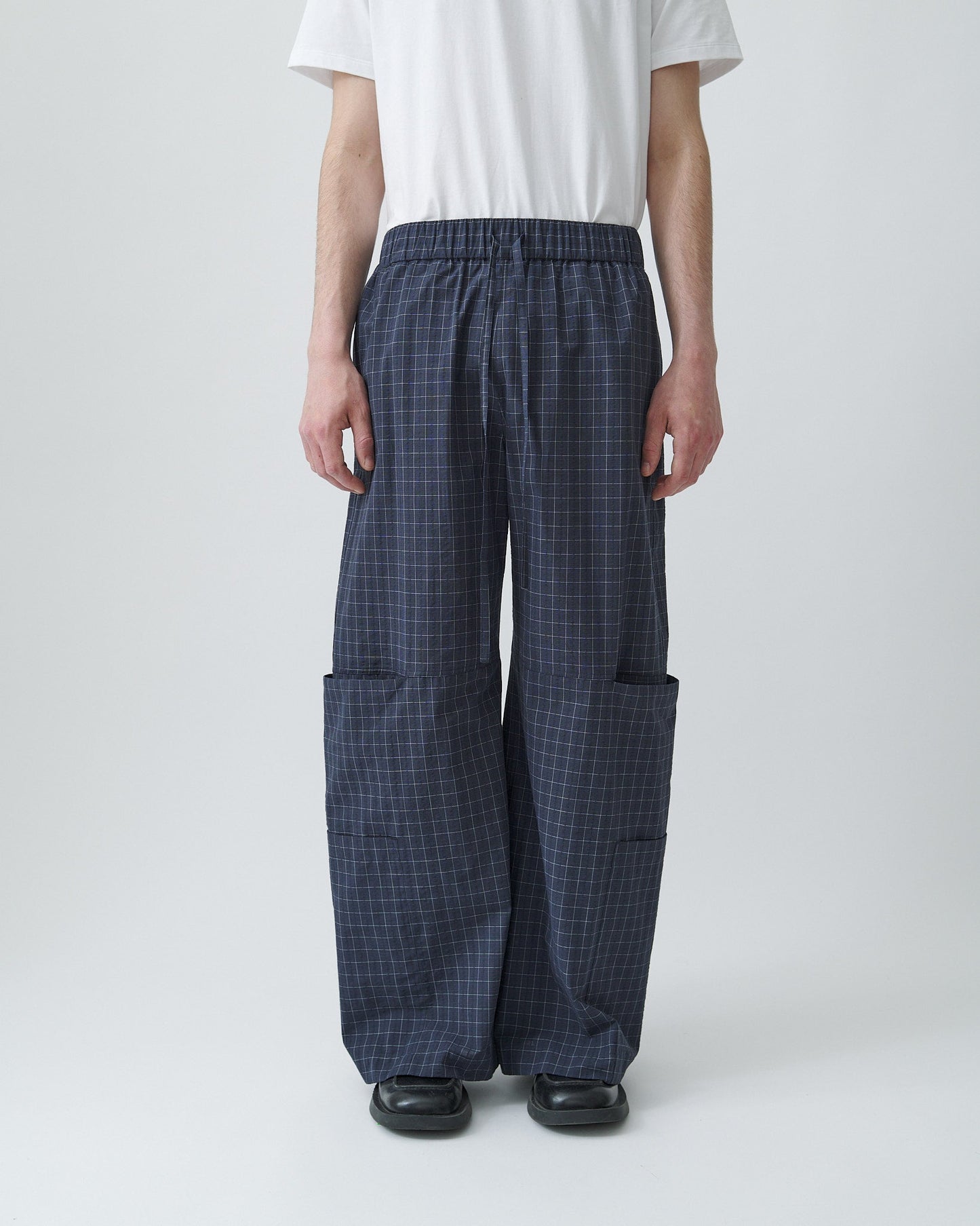 SAGE NATION / Parachute Trouser - Stone Blue Check