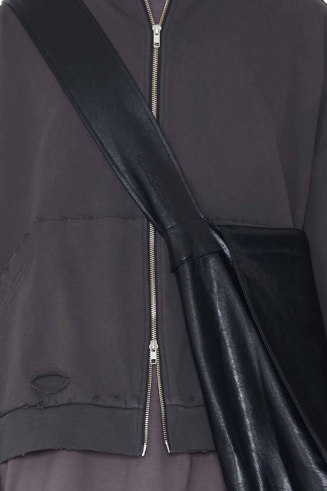 CODA / Black Synthetic Leather Cross Over Bag