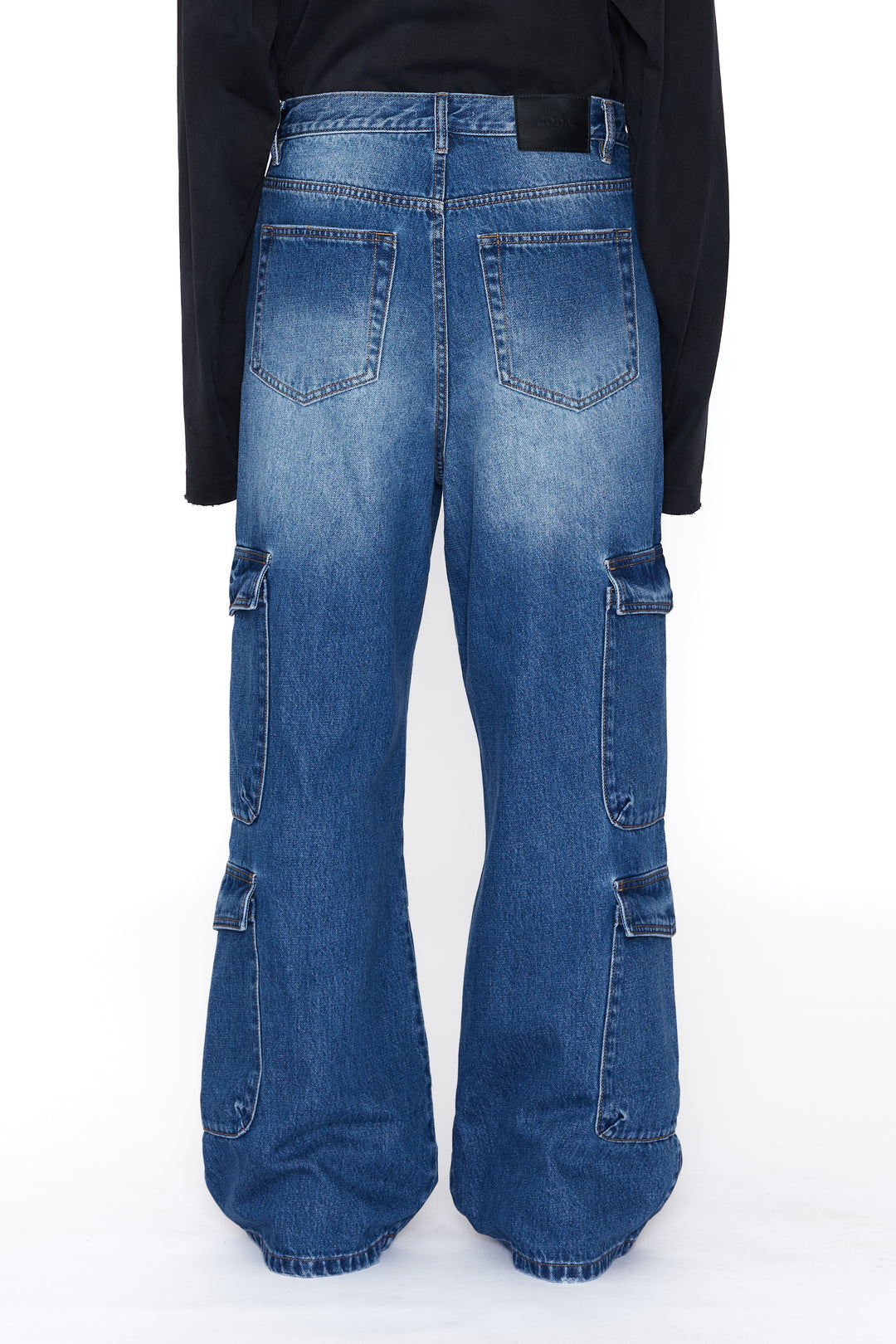 CODA / Indigo Denin Flared Cut Cargo Pants