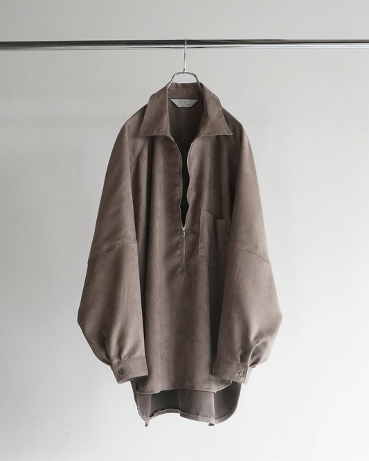 ANCELLM / Vegan Leather Skipper Long LS Zip Shirt