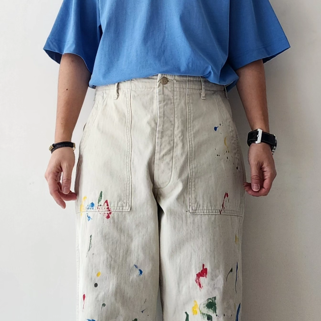INTERIM / Milk Paint Organic Cotton Hbt Twill Baker Pants