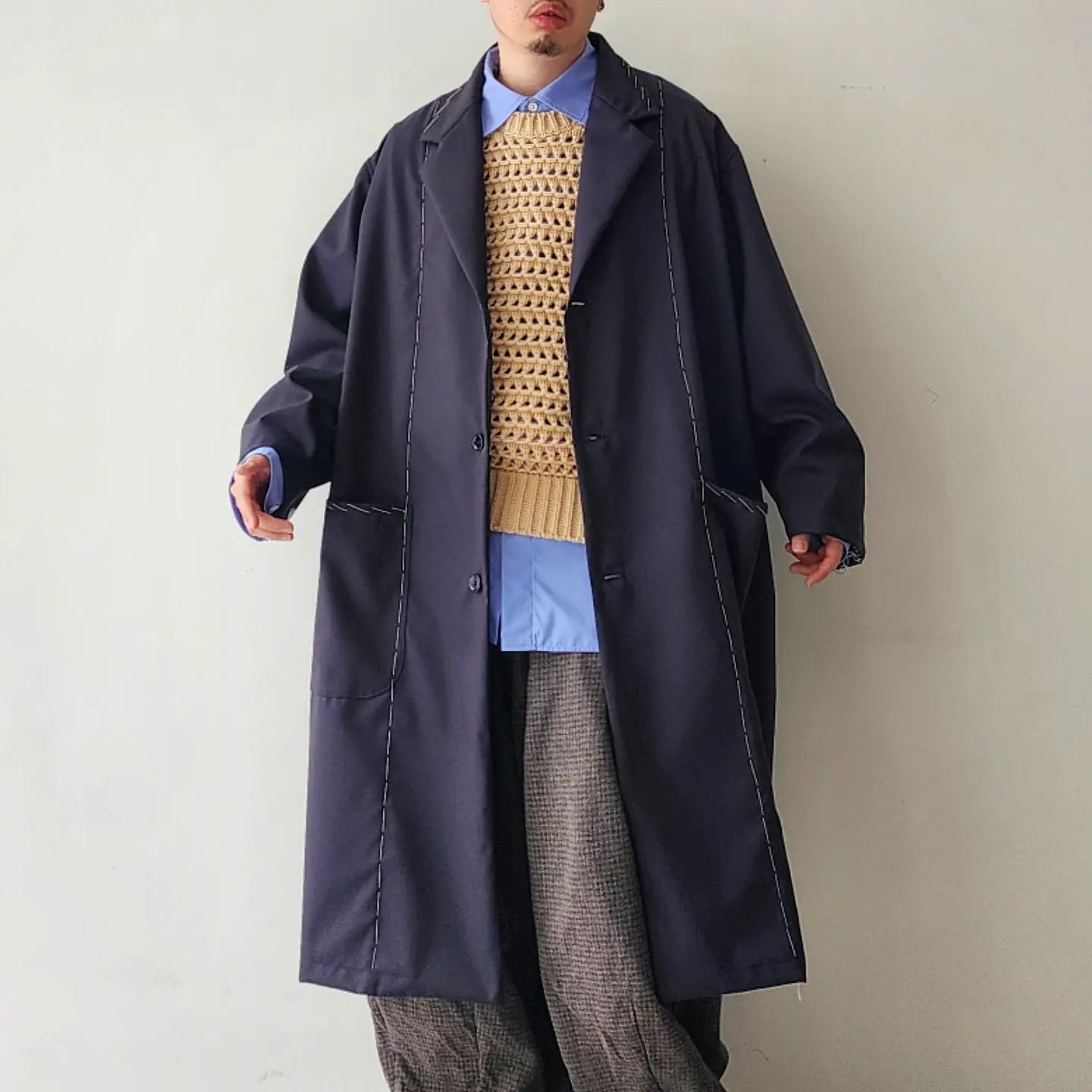 Tacking Design Jacket Coat