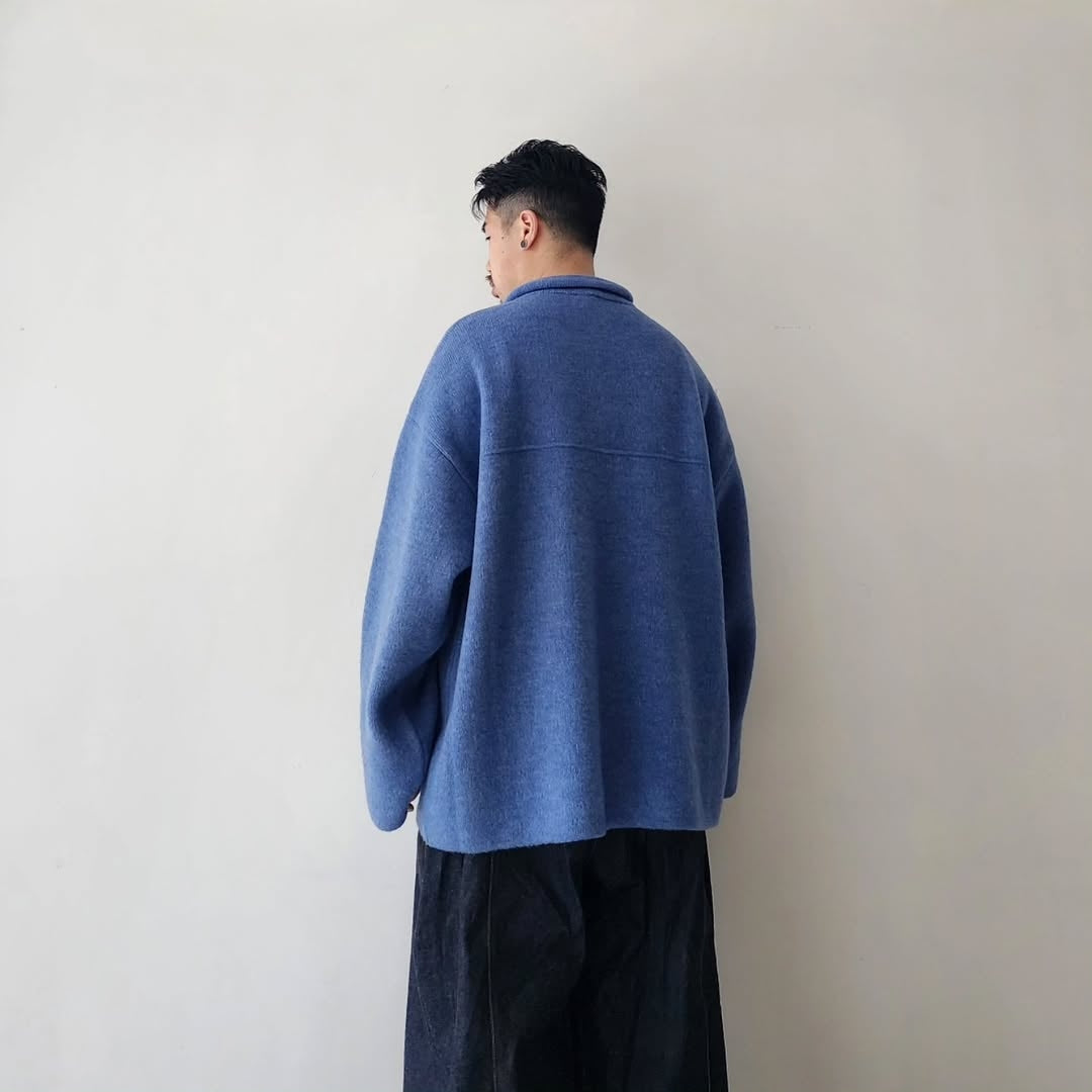 BLANC YM / Wool Fleece Snap Pullover