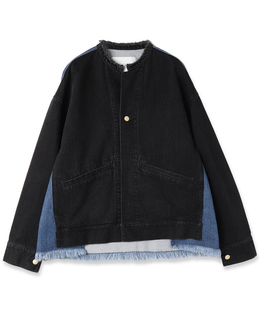 CULLNI / Cut-off Band Collar Denim Blouson
