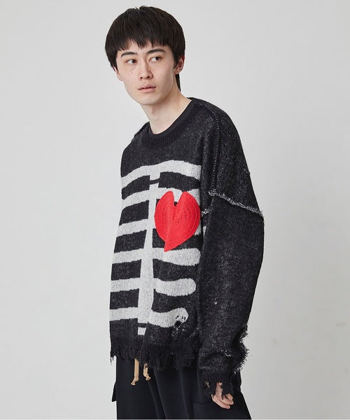 DISCOVERED / Mohair Heart & Bone Knit