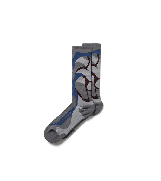 NOZZLEQUIZ / Wild Gray - Cage overcalf socks