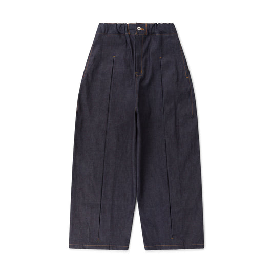 SAGE NATION / Denim Raw Box Pleat Trousers