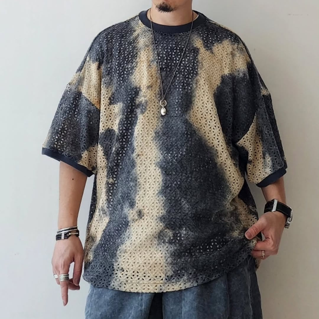 MERELY MADE / Dark Sea Navy Merely Vintage Dyed Knitting T-Shirt