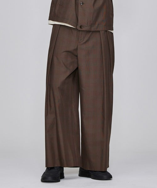 IROQUOIS / T/R Glen Check Wide Chinos