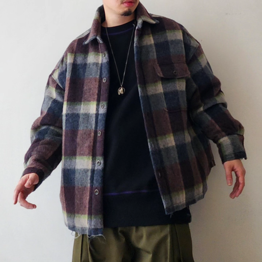 DISCOVERED / Check Shaggy Padded Shirt