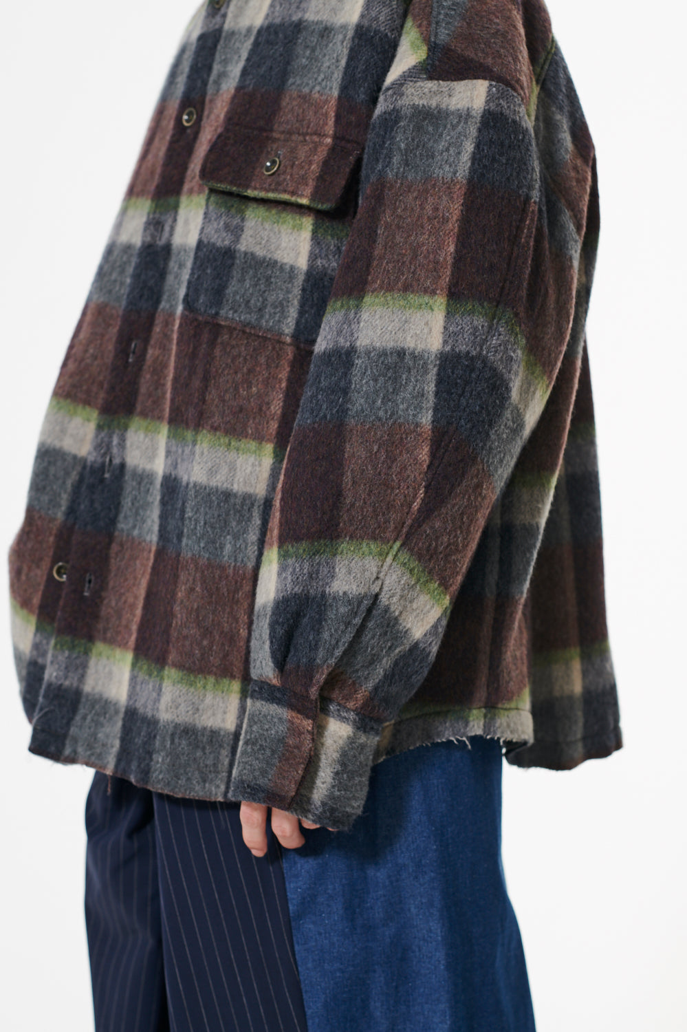 DISCOVERED / Check Shaggy Padded Shirt