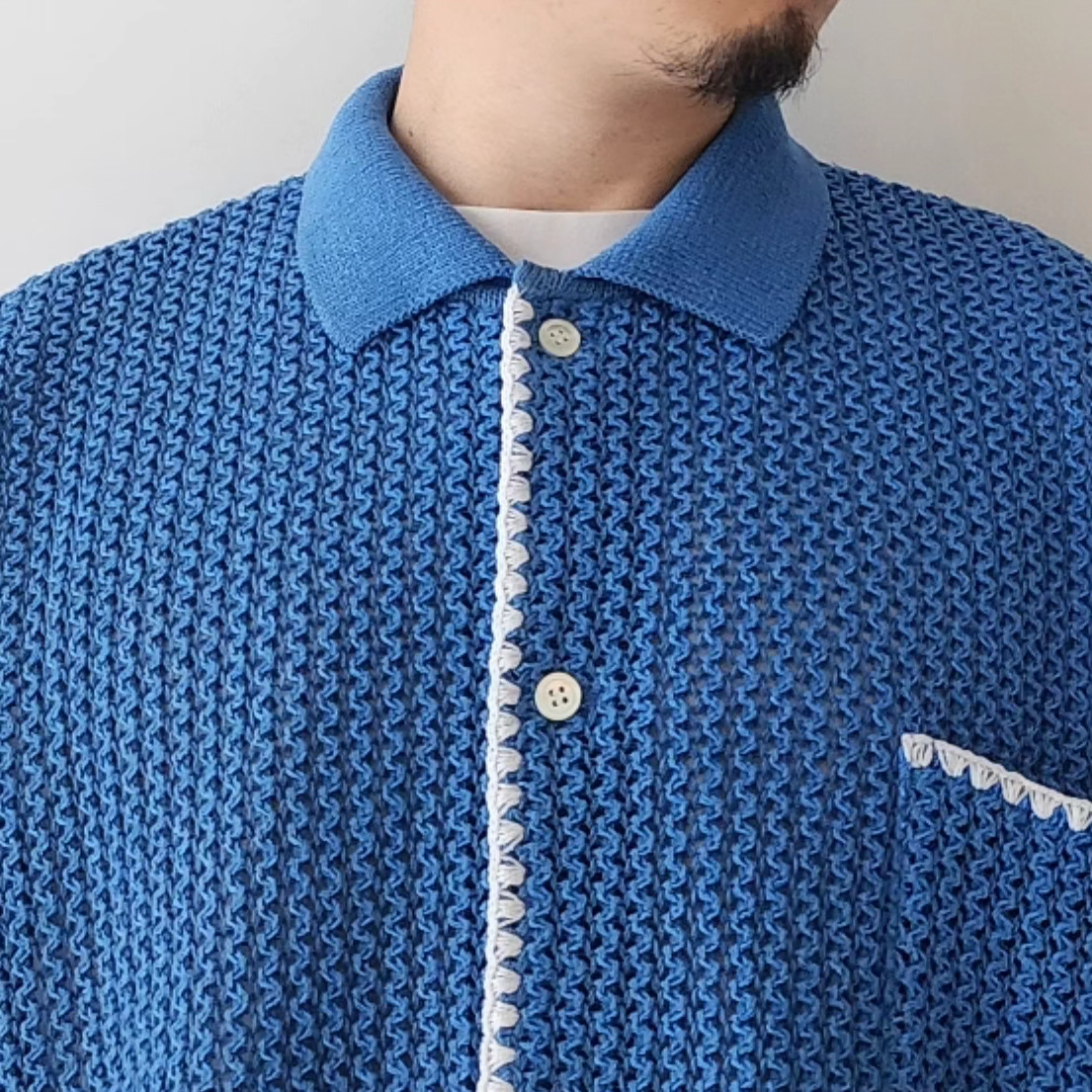 DISCOVERED / Shell Stitch Mesh Knit Shirts