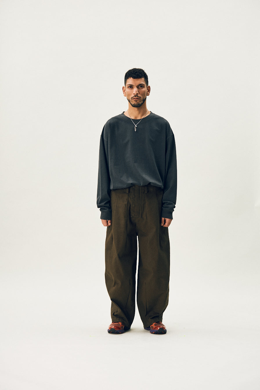 Coffee Brown Grey Merely Long Sleeve T-Shirts