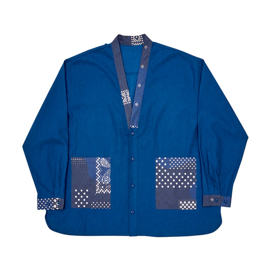 Linen No Collar Shirt