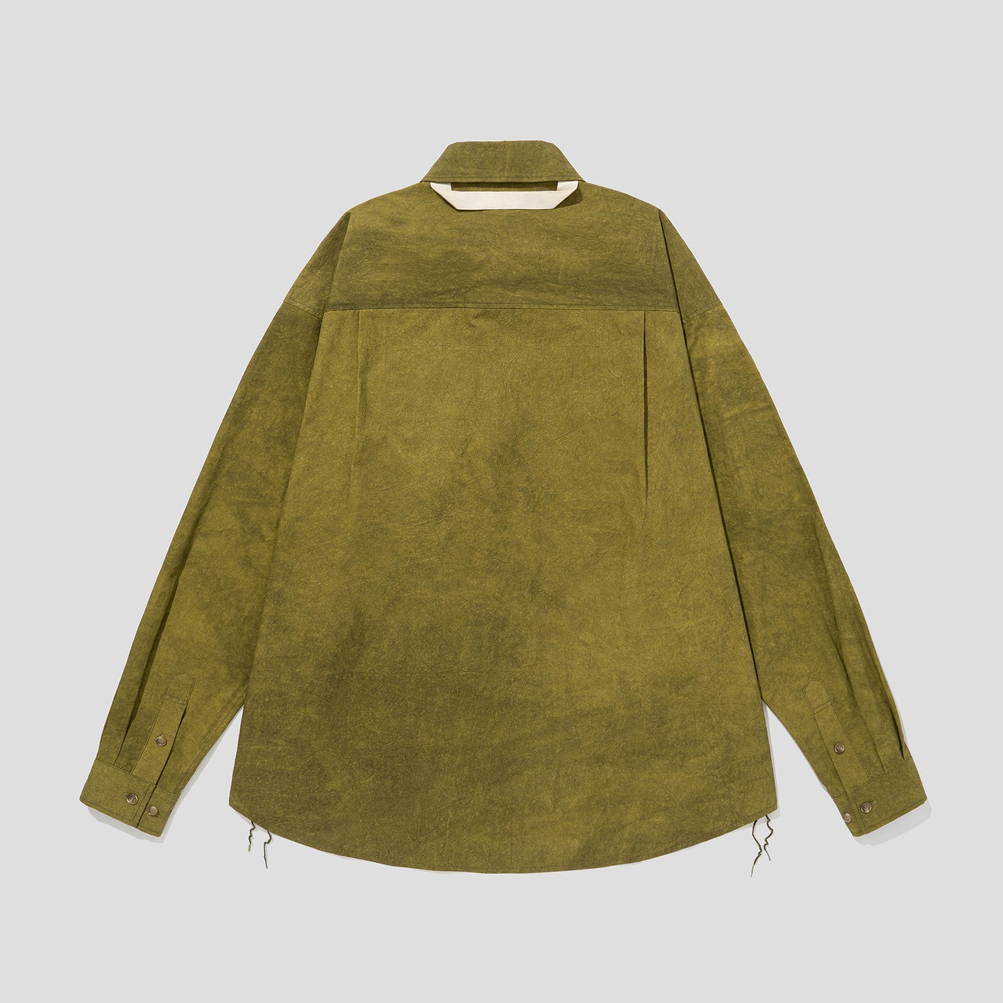 MERELY MADE / Olive Green Merely Natural Dyed Lazy Over Shirt