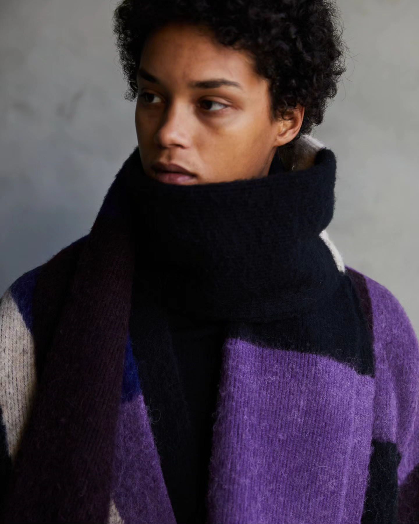 TAUPE / Mohair Long Sacarf