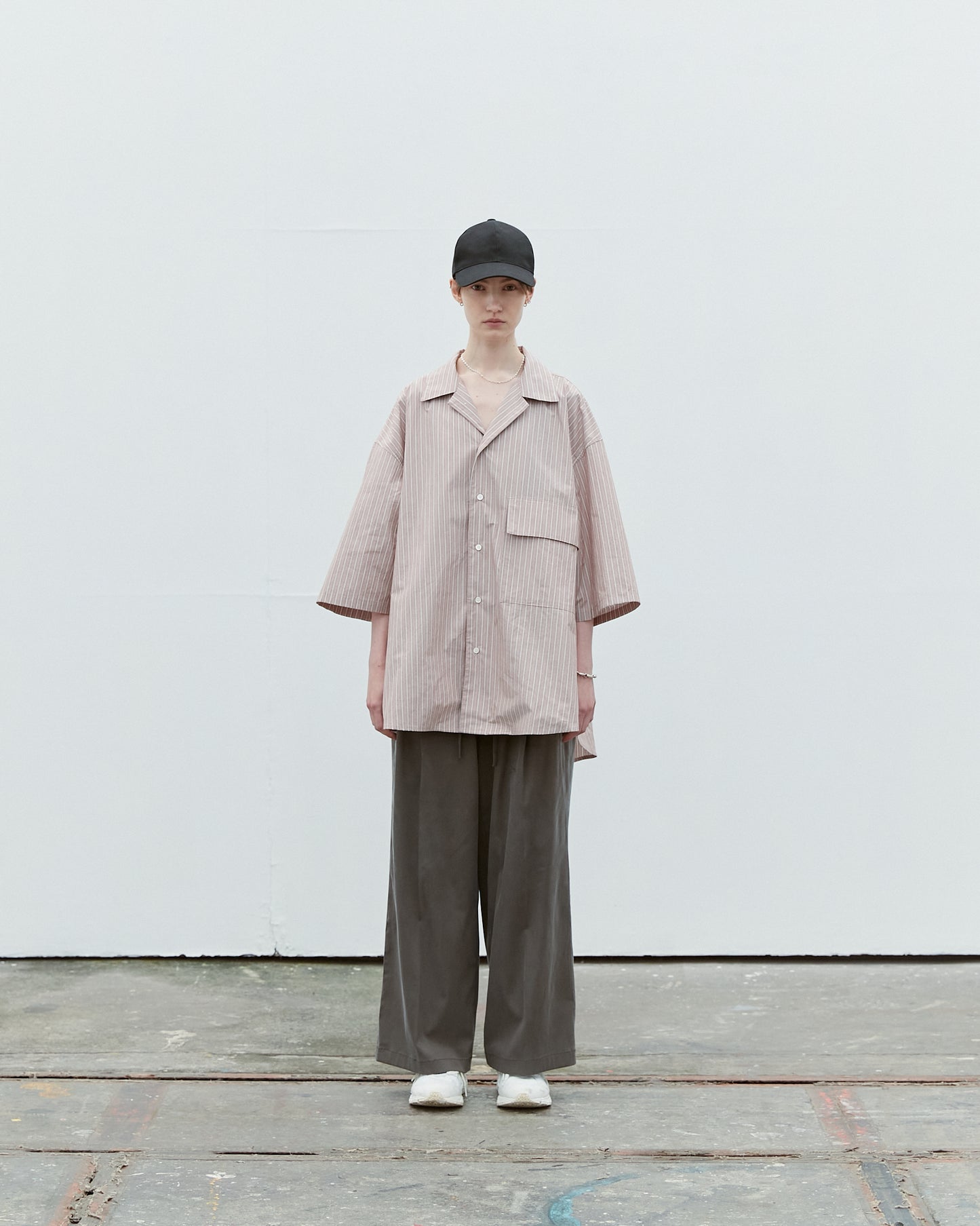 Oversized Stripe Cotton Collar Shirt (RyoTakashima x Tree And Branch)