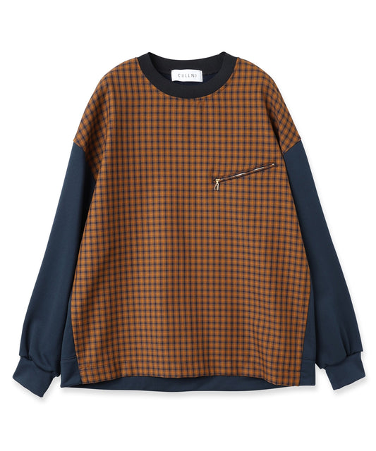 CULLNI / Check Mix Pocket Pullover