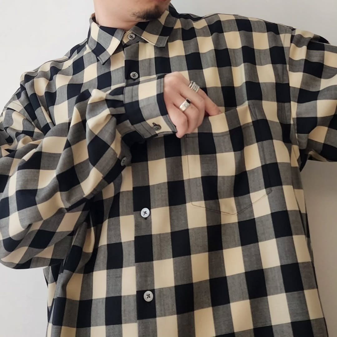 WELLDER / Check Wide Silhouette Shirts