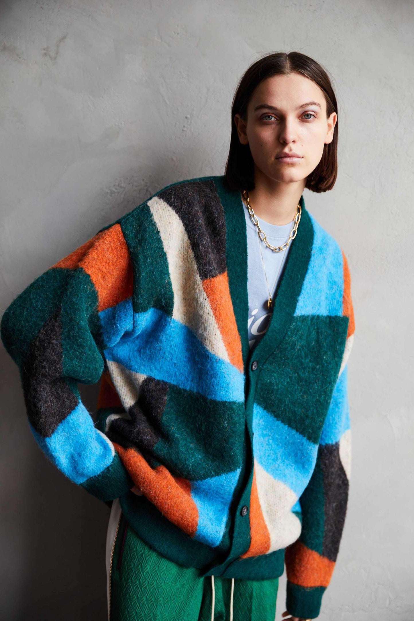 TAUPE / Panel Art Cardigan