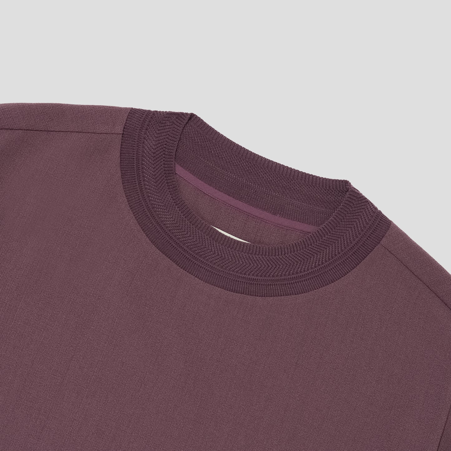 MERELY MADE / Grape Purple Merely Wide Round Neckline T-Shirts