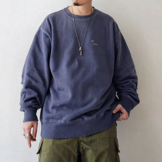 THE JEAN PIERRE / Pigment Grunge Destroy Sweat Shirt