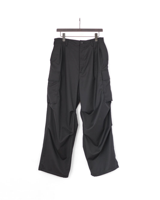 ESSAY / Wool Blend Wide Military Trousers