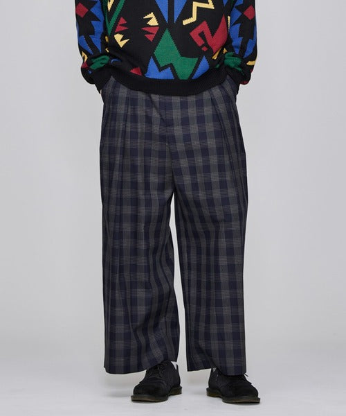 IROQUOIS / T/R Glen Check Wide Chinos