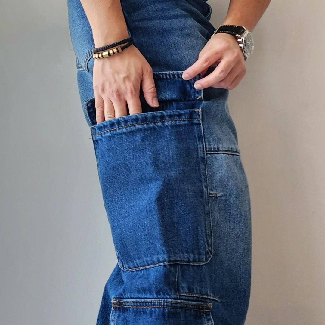 CODA / Indigo Denin Flared Cut Cargo Pants