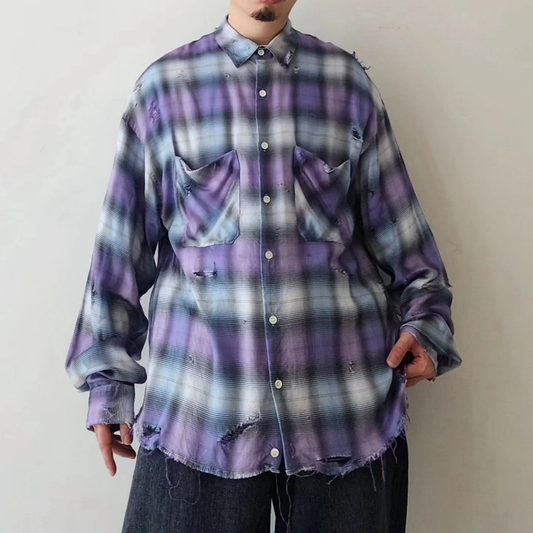 THE JEAN PIERRE / Grunge Destroy Plaid Shirt