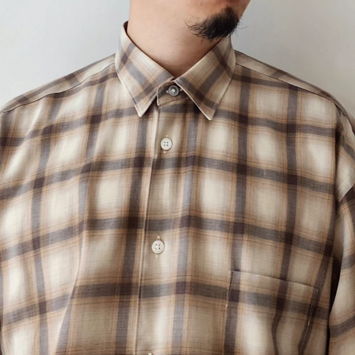 INTERIM / Supima Wool Check Regular Collar Shirt