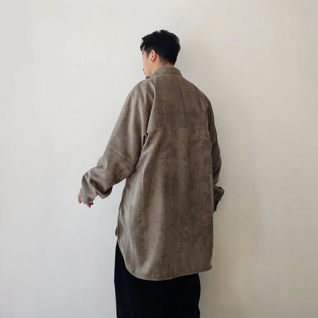 今年人気のブランド品や ANCELLM / Vegan Leather Skipper Long LS Zip Shirt – Tree and トップス