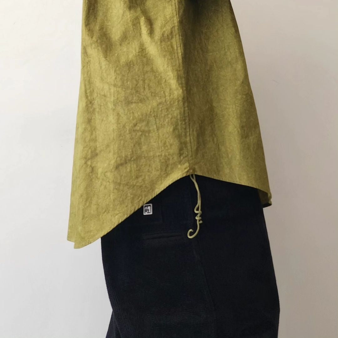 MERELY MADE / Olive Green Merely Natural Dyed Lazy Over Shirt